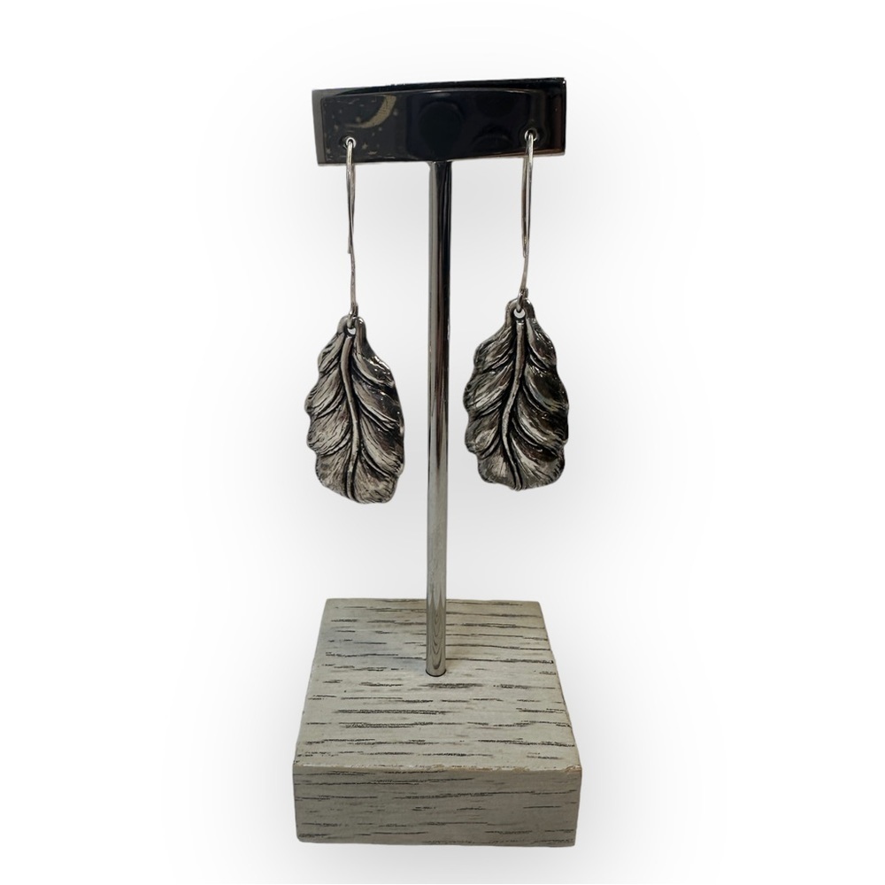 925 Leaf/feather dangle earrings
